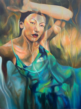 Viridian Muse, 2023, Oil on canvas, 3 x 4ft